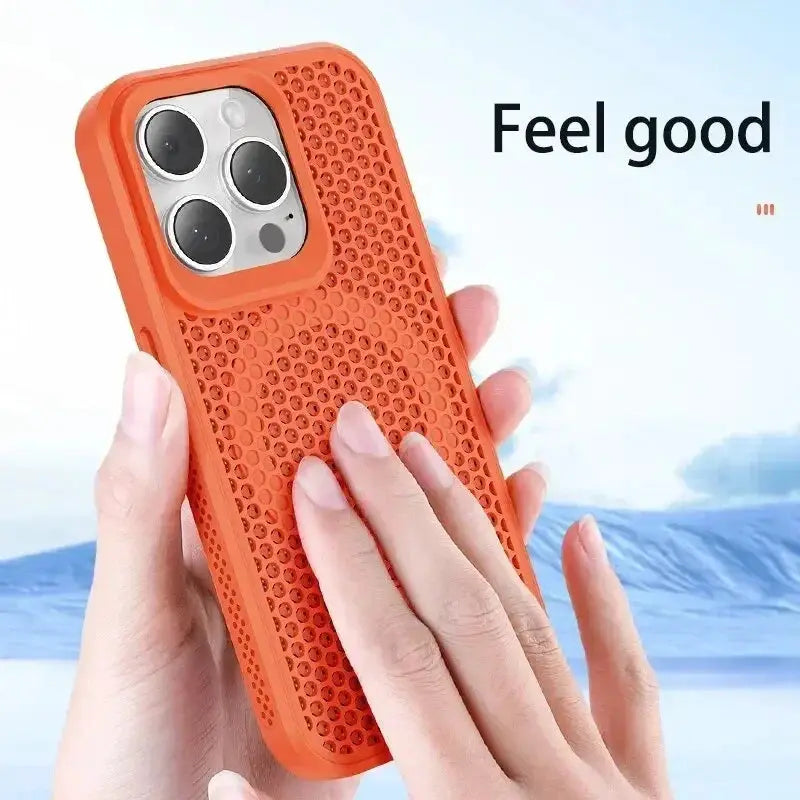 AeroShield Cooling Heat Dissipation Phone Case for iPhone 11 Pro Max to 17 Pro MagSafe Compatible Breathable Hard Back