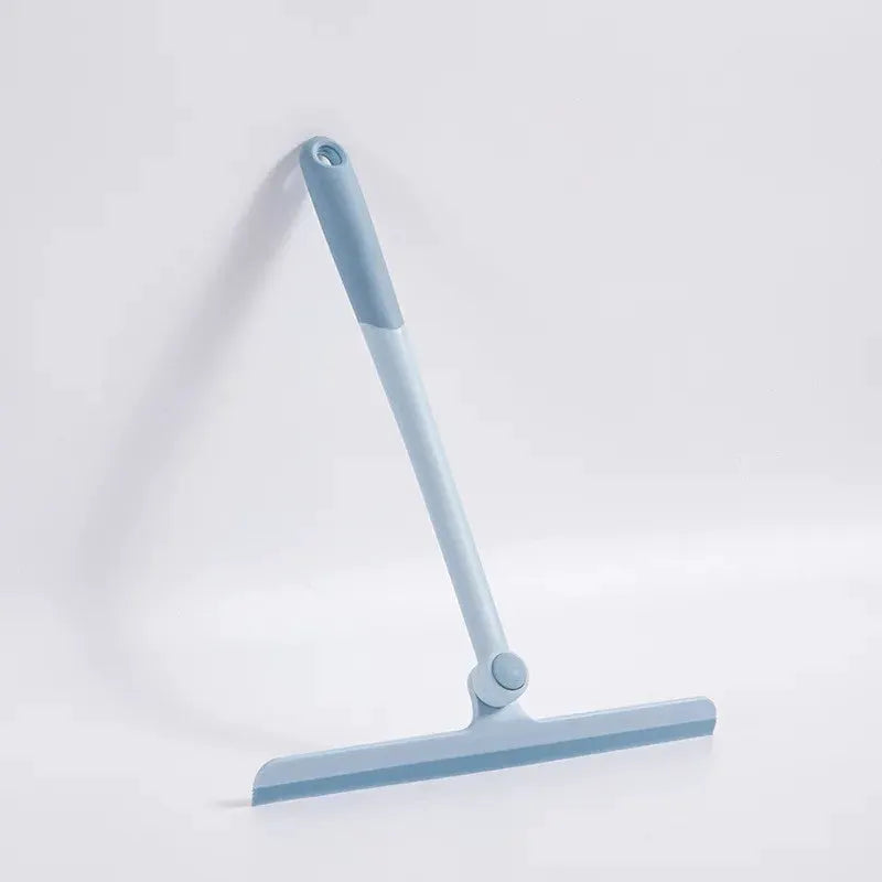 360-degree rotatable shower squeegee blue with silicone holder for bathroom glass cleaning