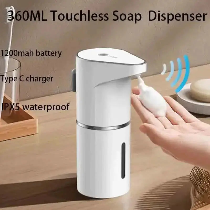 Soap dispenser, white, wall-mounted, touchless, 360ML, Type-C charging