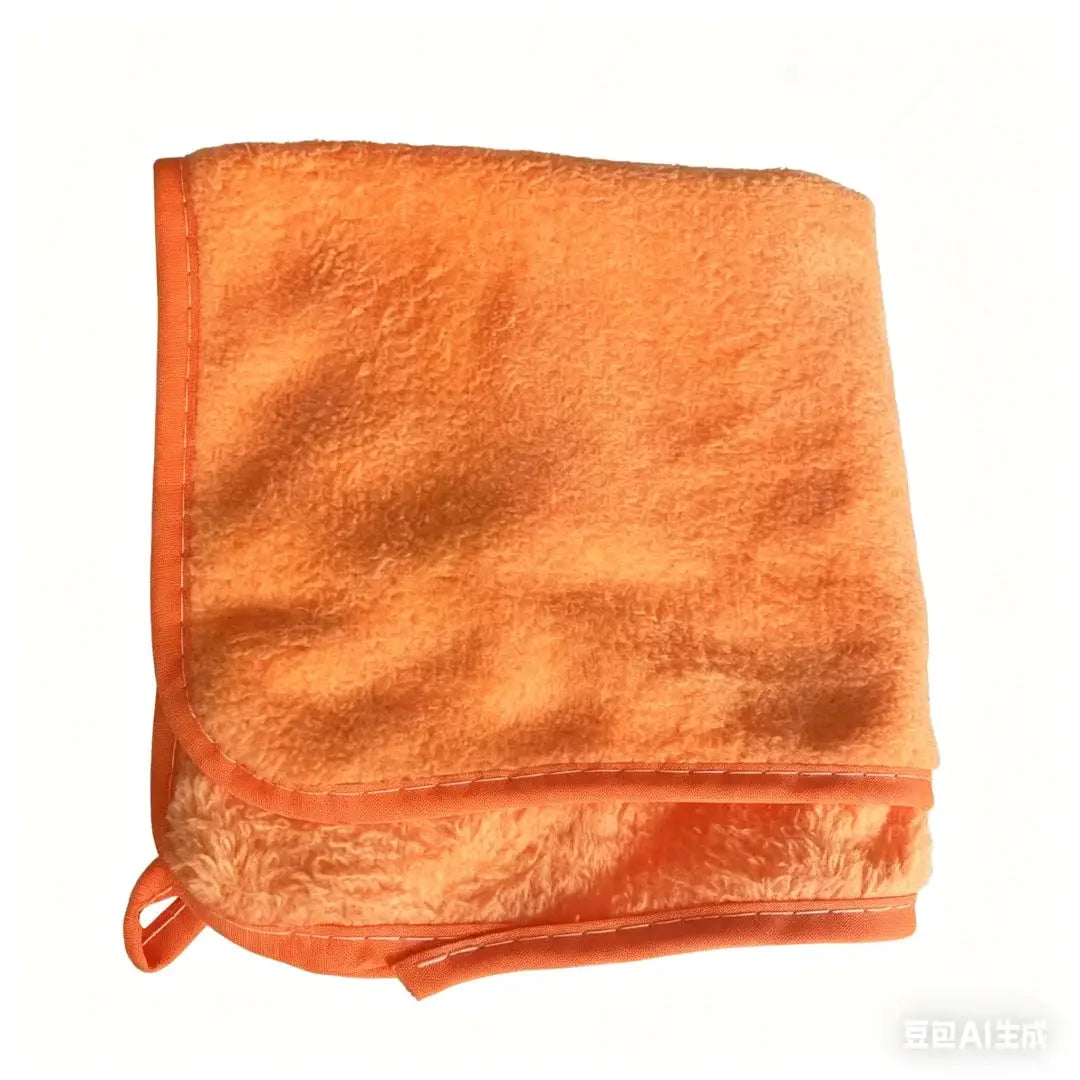 Simples Market microfiber car cleaning towel, orange 30x60cm, double-layer, soft quick-dry cloth