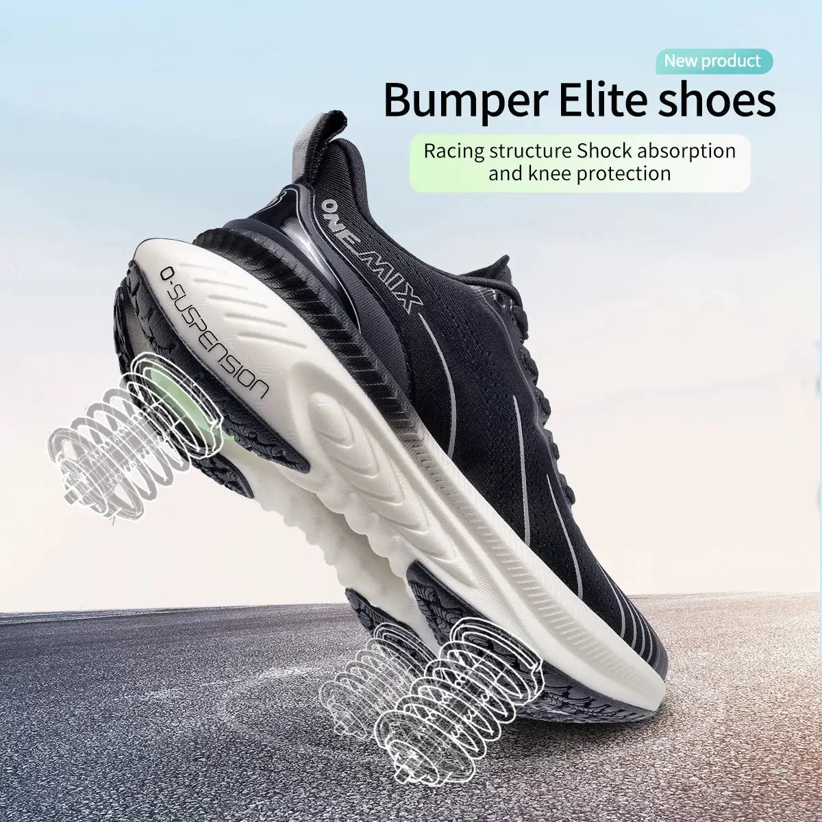 ONEMIX Cushioning Running Shoes For Men And Women Heavy Runners Lace Up Non Slip Outdoor Athletic Sneakers