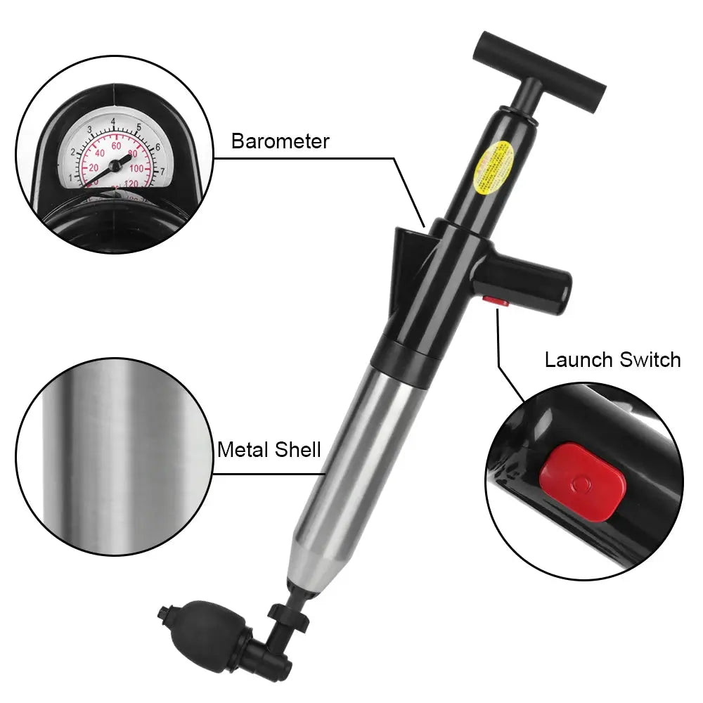 High Pressure Toilet Plunger Air Drain Blaster For Clogs And Sewer Pipes Unblocker