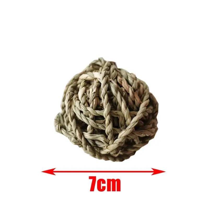 Simples Market braided wooden ball toy for small pets, natural pine, 7cm diameter