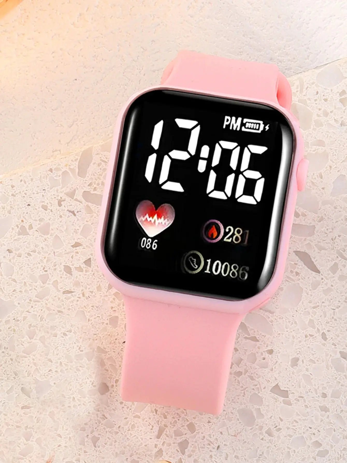 Love Pattern Electronic Watch With Butterfly Accessories Set Birthday Gift For Fashionable Everyday Wear