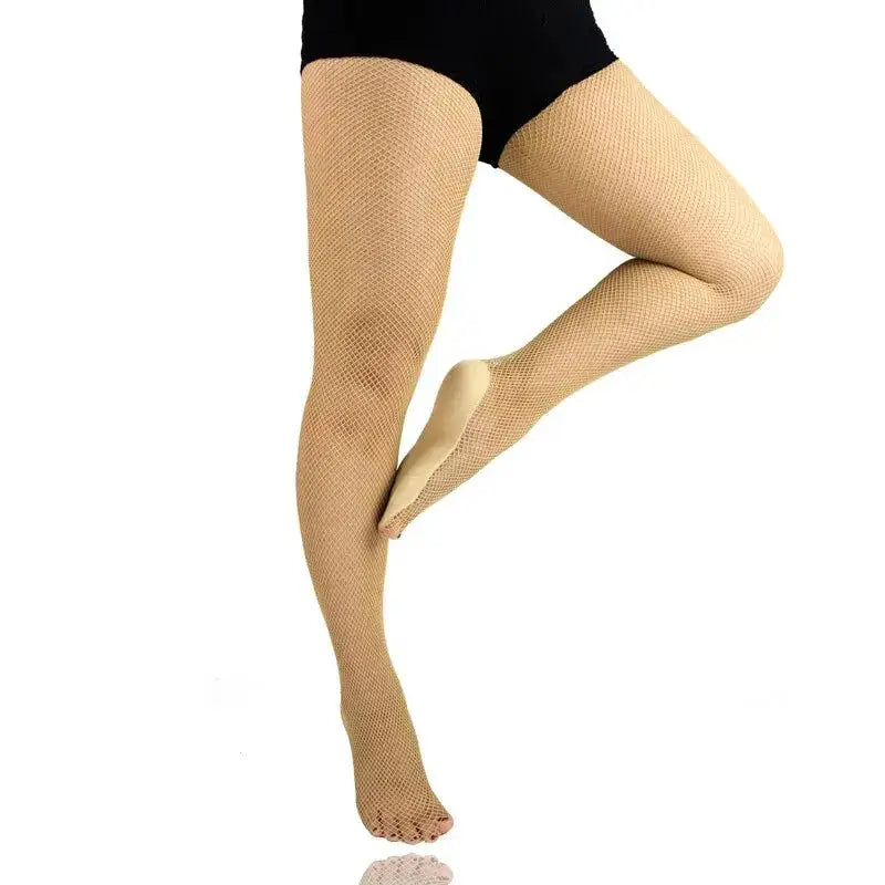ProDance Professional Hard Mesh Latin Dance Fishnet Tights Non Slip Sole For Competition And Stage