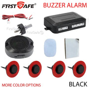 FIRSTSAFE 4-sensor 12V flat-probe parking sensor kit with buzzer and control module