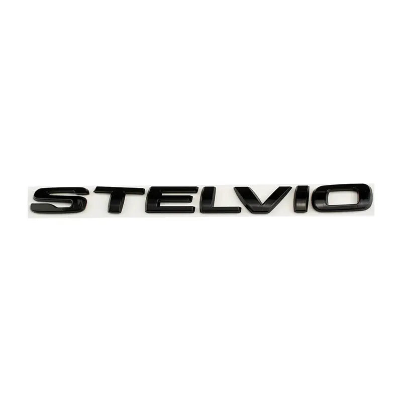 Stelvio glossy black badge sticker for Alfa Romeo rear trunk emblem