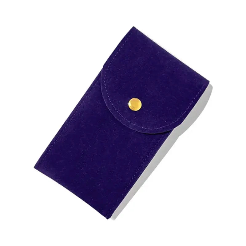 Embers watch bag by Simples Market in blue flannelette with gold snap button, portable travel storage case
