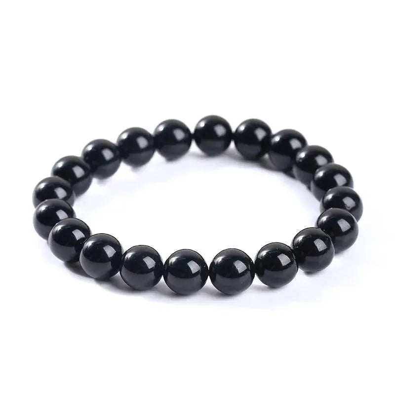 JD Natural Stone 7A Black Tourmaline Bead Bracelets For Women Healing Crystals Chakra Yoga Meditation Jewelry
