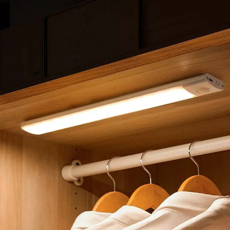 USB Rechargeable LED Bar Light With Motion Sensor For Kitchen Wardrobe Cabinet Lighting 30cm 40cm 50cm