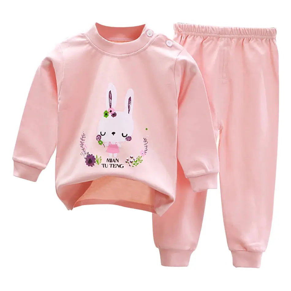 Cartoon Unicorn Kids Sleepwear Unisex Pajama Sets Durable Soft Warm Autumn Clothing Everyday Comfort