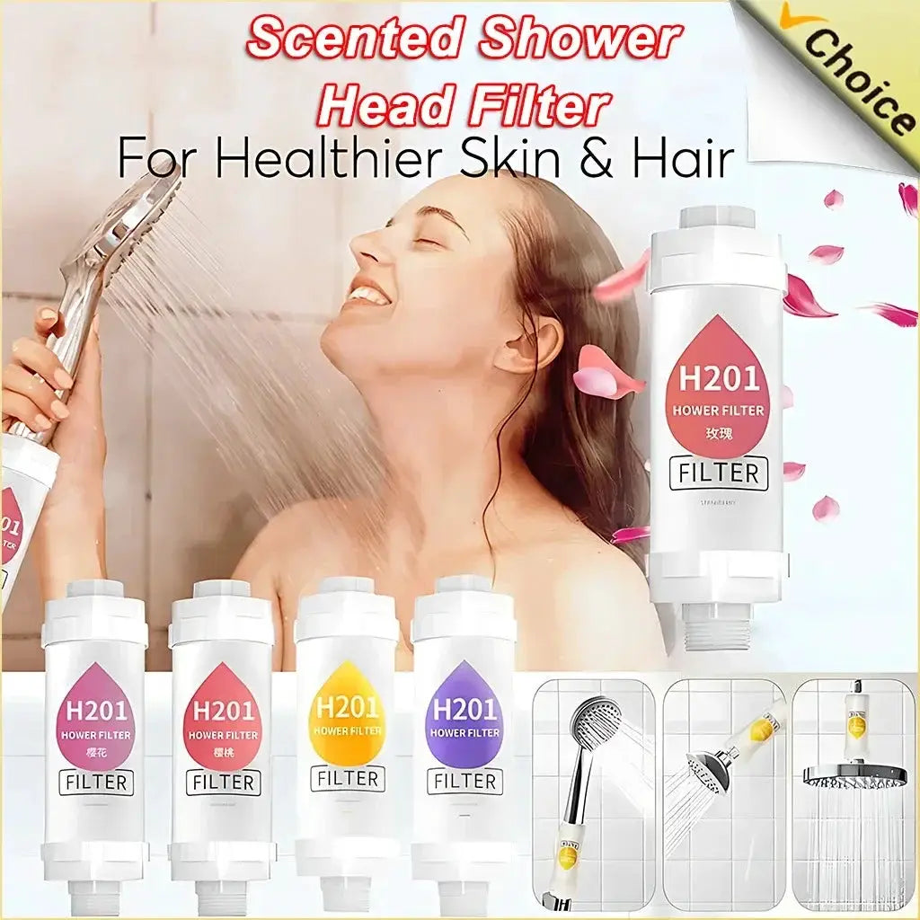 Shower filter kit by Simples Market with 5 H201 cartridges and filter head for healthier skin and hair