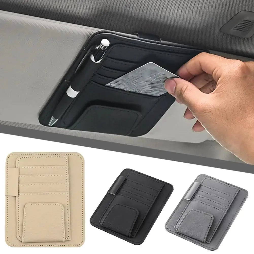 Car Sun Visor Organizer With Multi Pocket Design For Sunglasses And Business Cards And Small Essentials In Auto Interior