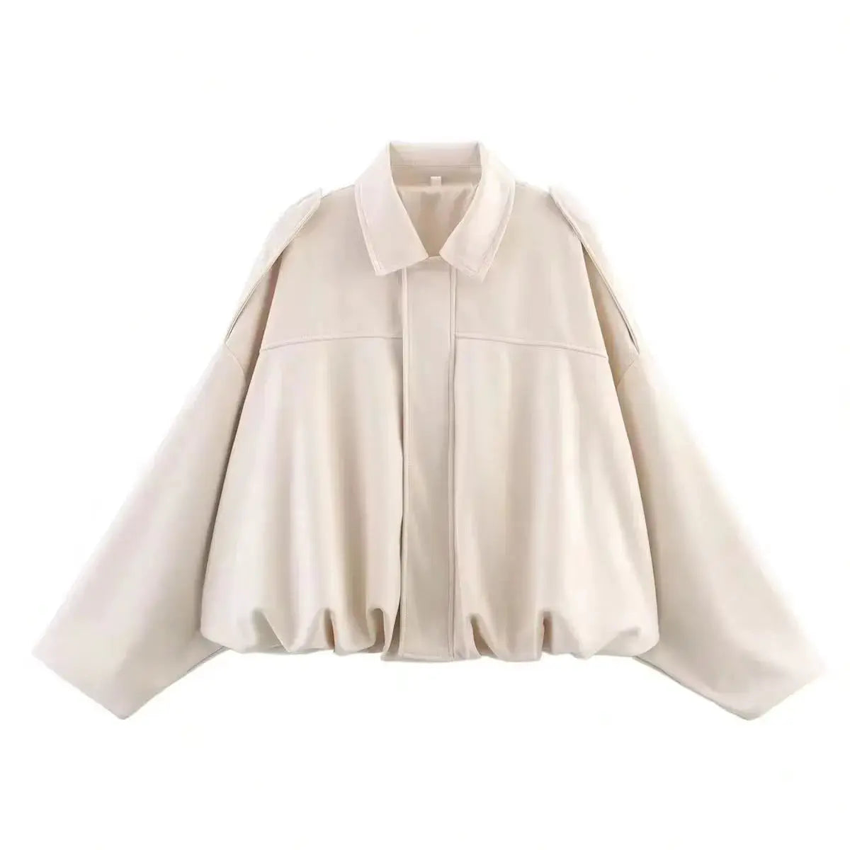 HH Women's Street Fashion Suede Texture Coat Vintage Inspired Cozy Winter Jacket With Batwing Sleeves