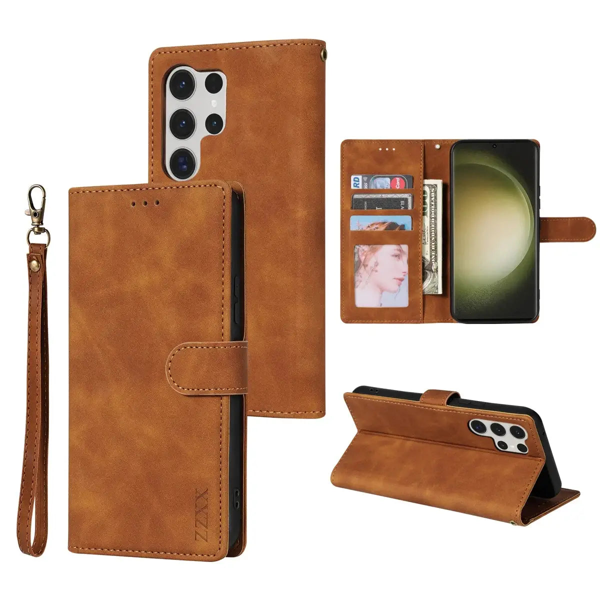 NovaShield Wallet Magnetic Flip Leather Case Skin Friendly Card Slot Protection For Samsung Galaxy Phones