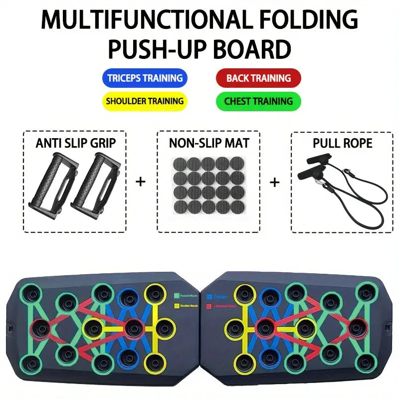Portable Multifunctional Push Up Board Set Foldable Fitness Equipment For Chest Back Arms Abdomen Training