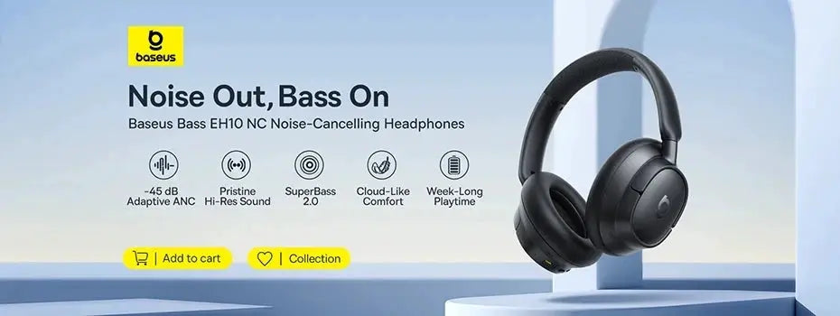 Baseus GH02 gaming wireless over-ear headset with mic, black