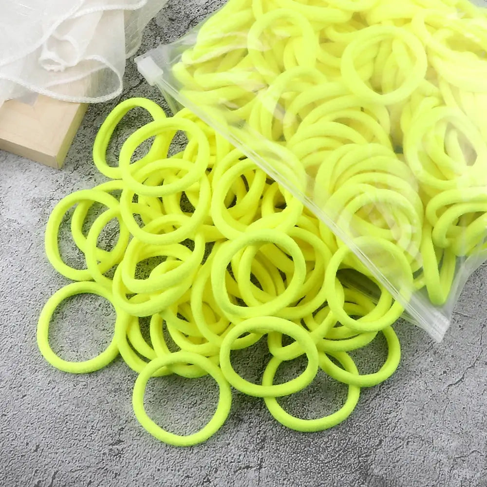 NovaHair 50 Pcs Mixed Colors Hair Bands 4 Cm Elastic Hair Ties Ponytail Holders Gentle Hold For Everyday Ponytails