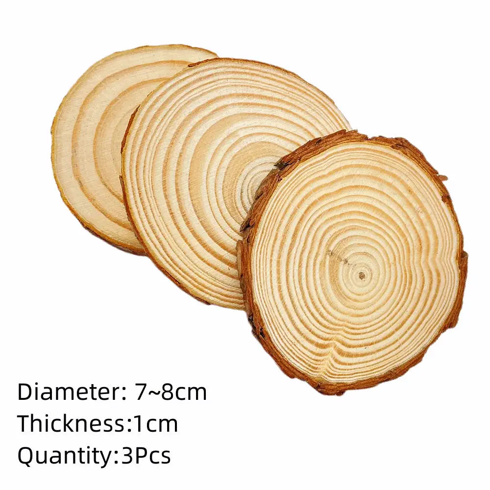 Natural Pine Wood Slices Round Discs Bark Edge 1 Pack Unfinished For DIY Crafts Wedding Decor Painting 3 To 12 Cm