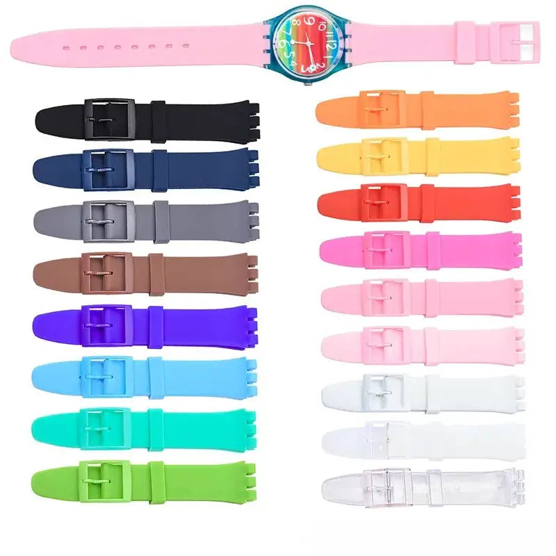 Swatch Compatible Silicone Watch Band 16mm 17mm 19mm 20mm Waterproof Colorful Rubber Strap For Men And Women