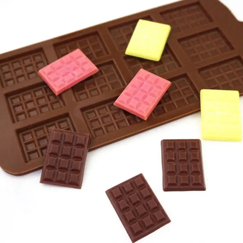 12 Cavity Silicone Chocolate And Waffle Mold For Fondant Cakes DIY Candy Bar Decoration Tools Kitchen Baking