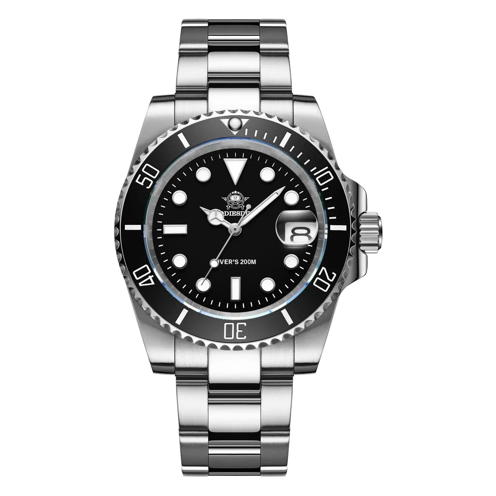 ADDIESDIVE Stainless Steel Watch Mens European American Business Leisure Quartz 200m Water Resistance