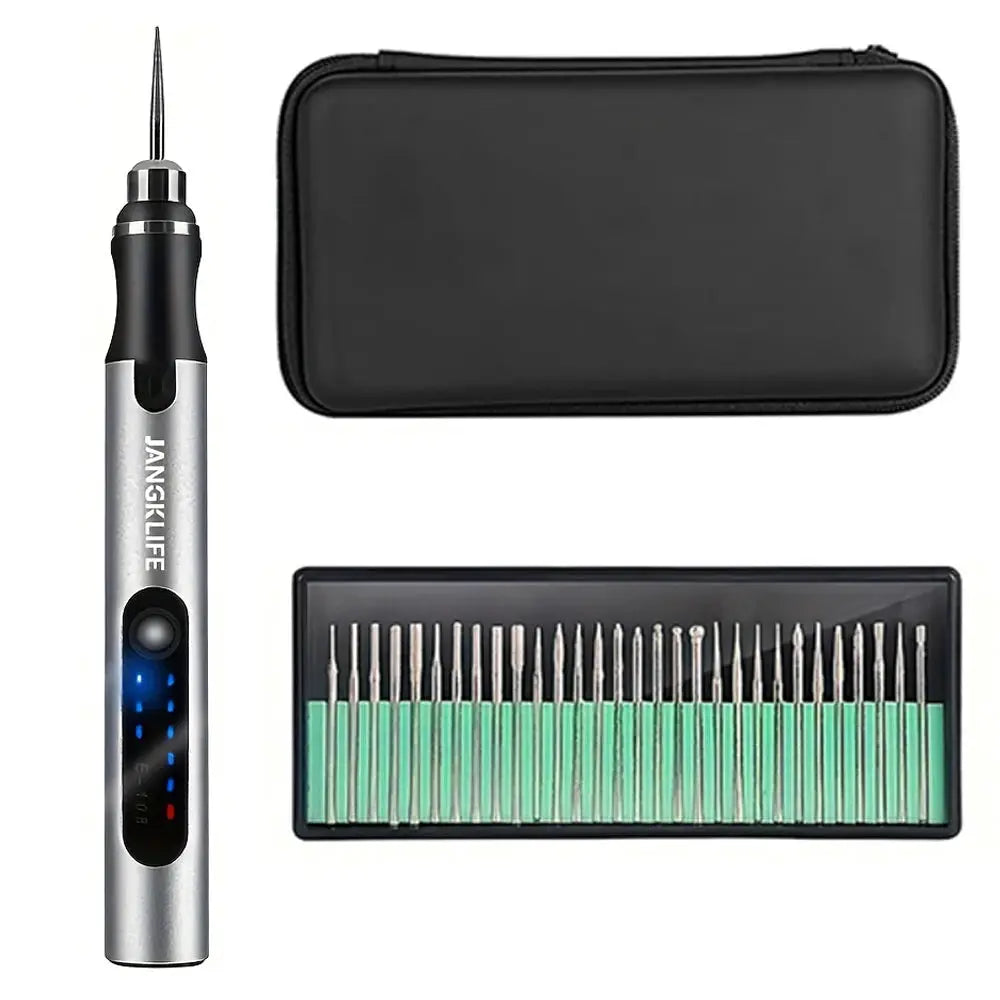 JANGKLIFE USB Cordless Rotary Tool Kit Engraving Pen For Jewelry Metal Glass Wood DIY Mini Wireless Drill