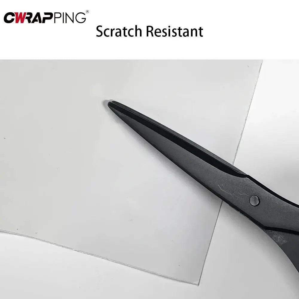 Matte white vinyl car wrap film by CWRAPING; universal self-adhesive, waterproof.