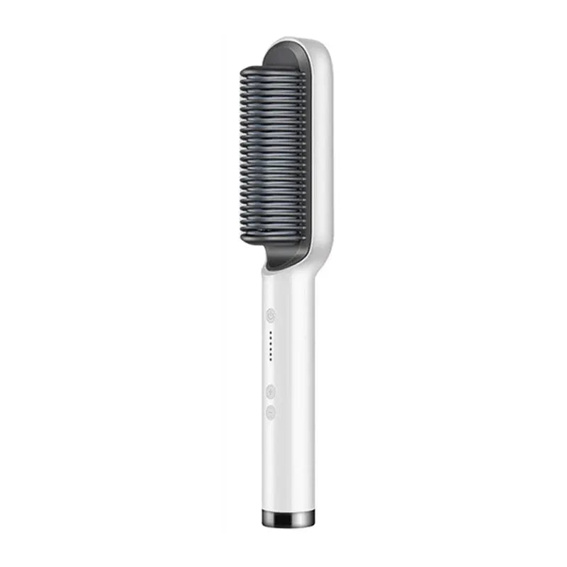 Electric Hair Straightener Brush With Ceramic Plates Fast Heating And Temperature Control For Safe Styling