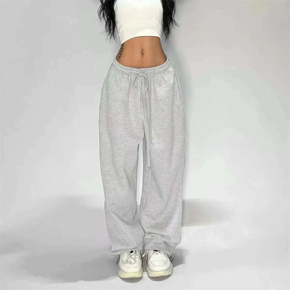 Harajuku Women Wide Leg Sweatpants For Spring And Fall Oversized Comfort In Smooth Polyester