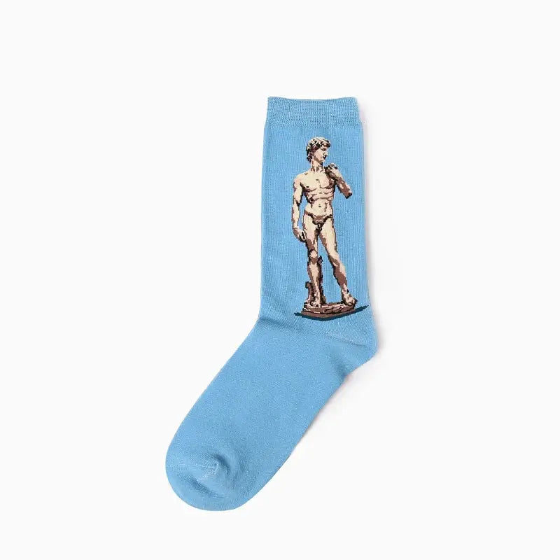 Van Gogh Mural Inspired Retro Men Socks 1 Pair Autumn Winter World Famous Oil Painting Series Funny Socks