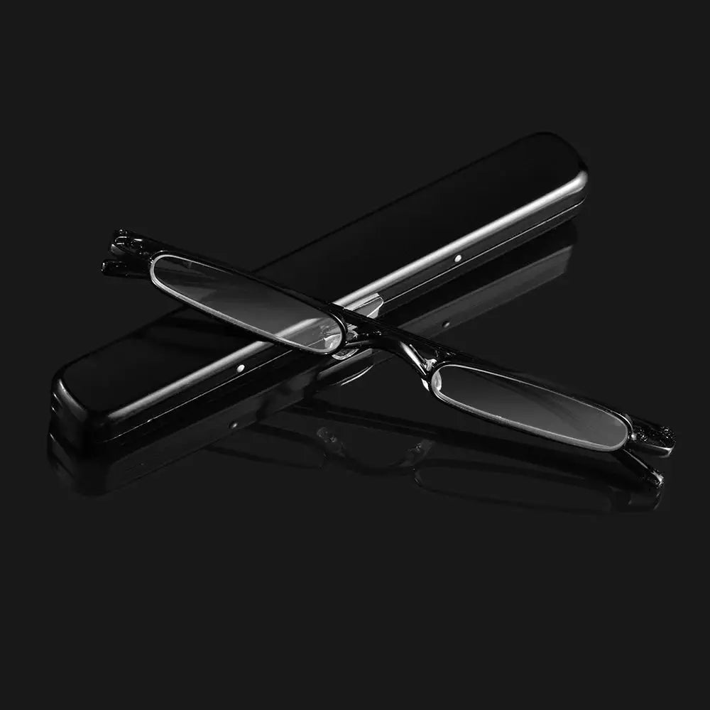 Elegant Reading Glasses Metal Frame Ultra Thin Design Lightweight Portable Mini Eyewear For Men And Women With Case