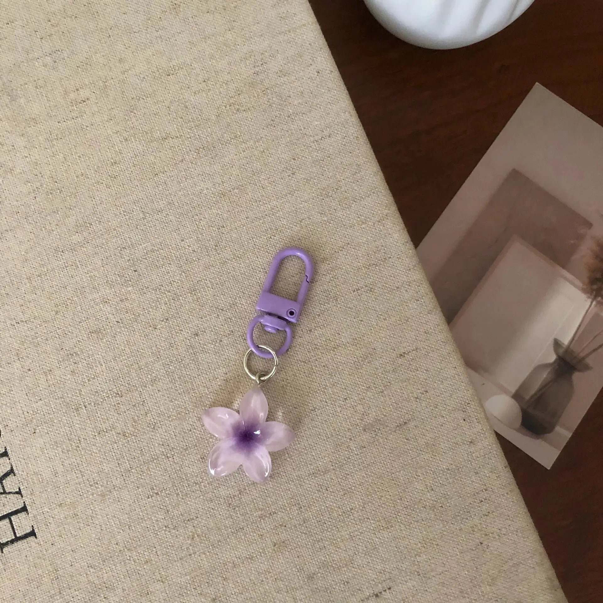 Colorful Jelly Flower Keychain Resin Pendant For Bags Keys DIY Cute Keychains For Students