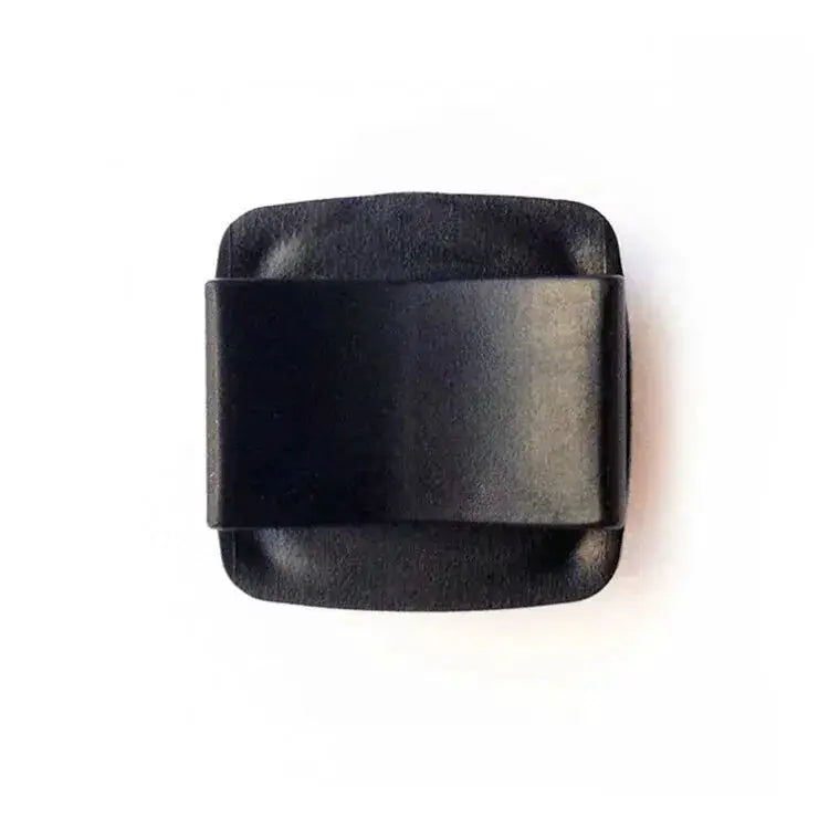 Small black outdoor compass with a wear strap, ideal for camping and mountaineering.