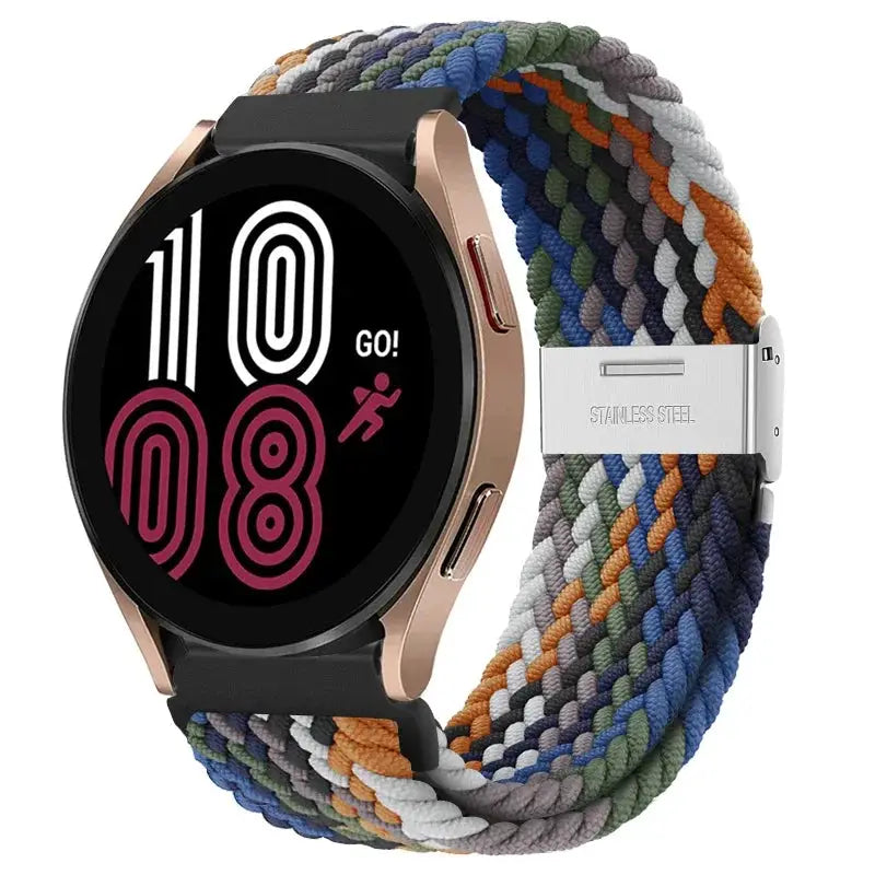 20mm 22mm Nylon Band for Samsung Galaxy Watch 6 5 4 40/44mm 5Pro Active 2 Gear S3 Braided Elastic Bracelet for Huawei GT2/3 4Pro