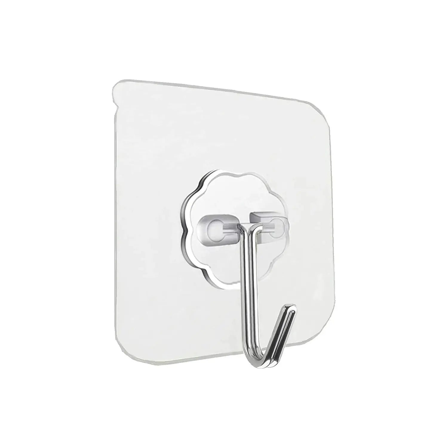 White rectangular backing plate with a single chrome wall hook, mounted hardware visible, suitable for hanging towels