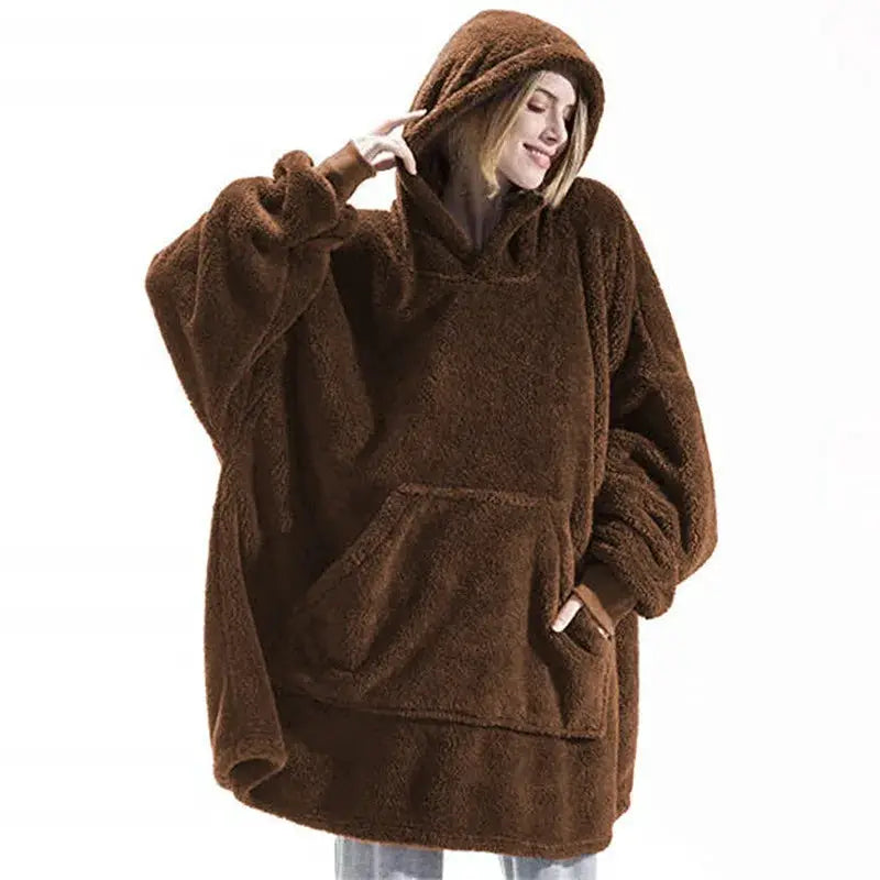 CozyNest Women Thick Fleece Hooded Jacket Ultra Warm Pullover With Double Fleece For Home And Outdoors