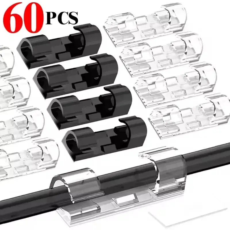 NeatCable Self Adhesive Cable Organizer Clips for Desk and Wall Mount to Manage PC Mouse USB Power Cords