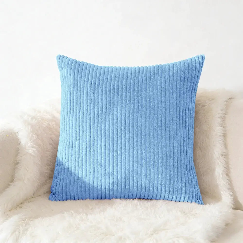 Corduroy blue pillow cover by Simples Market; cushion cover in 40x40/45x45/50x50 cm