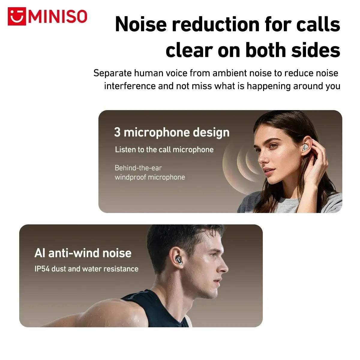 MINISO MS105 Bluetooth in-ear wireless earbuds IPX5 waterproof by Simples Market