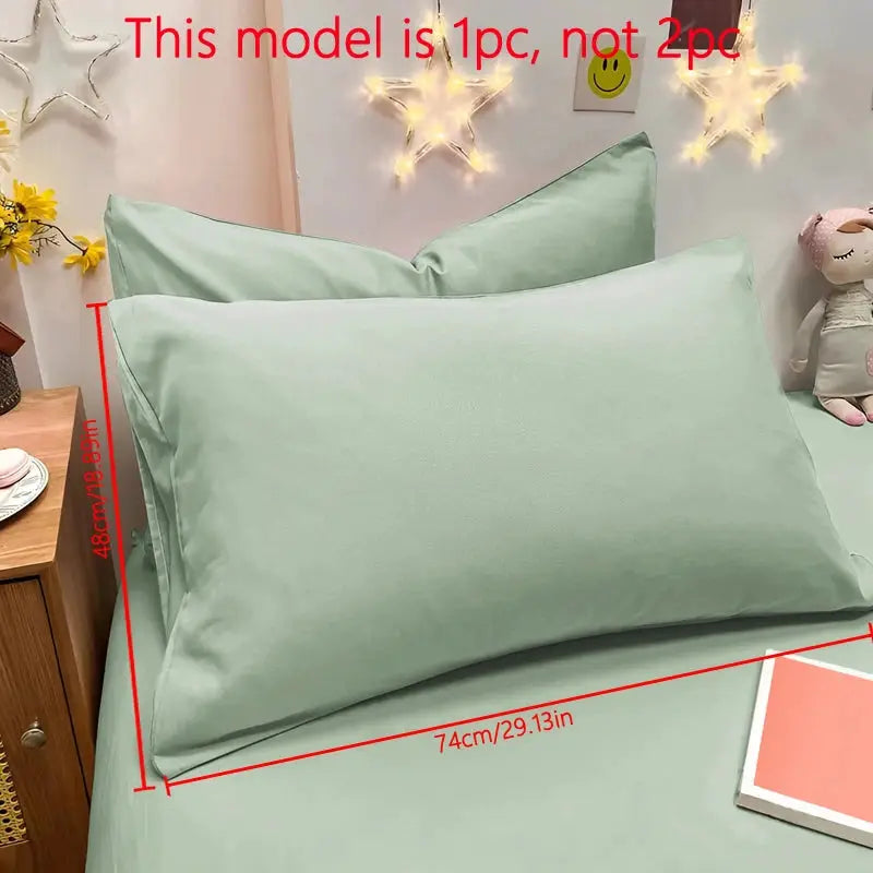 Simples Market matte solid mint green pillowcase, 1 pc, 74x48 cm, soft bedding
