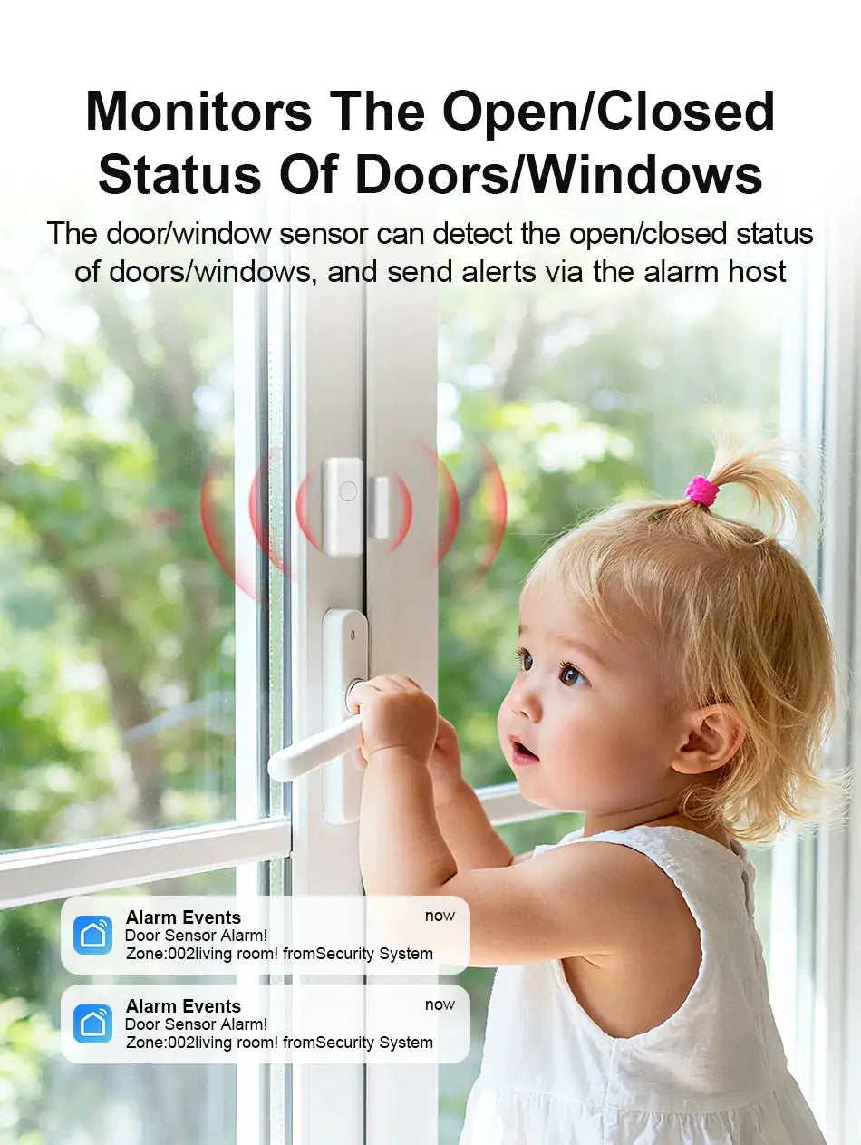 PGST 4G/2G WiFi GSM wireless alarm system with PIR sensor and two white window/door sensors