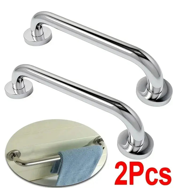 Simples Market 304 stainless steel bathroom handrails, chrome grab bars for accessible bathrooms, 2 pieces