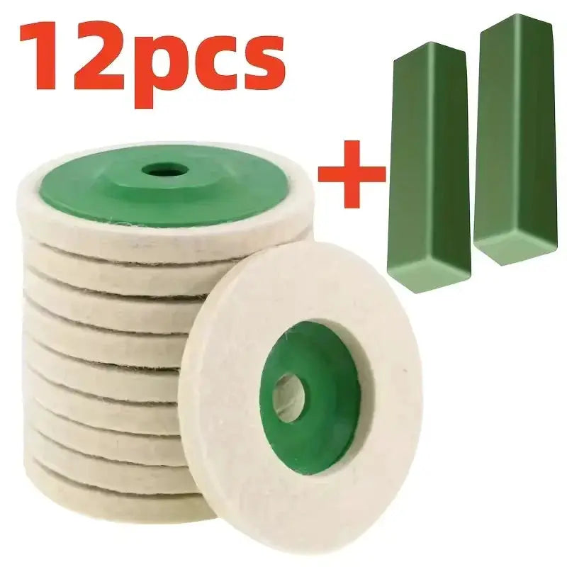 3 10 12 Pcs Wool Polishing Wheels Set for Angle Grinder Accessories Felt Polishing Discs Grinding Pads