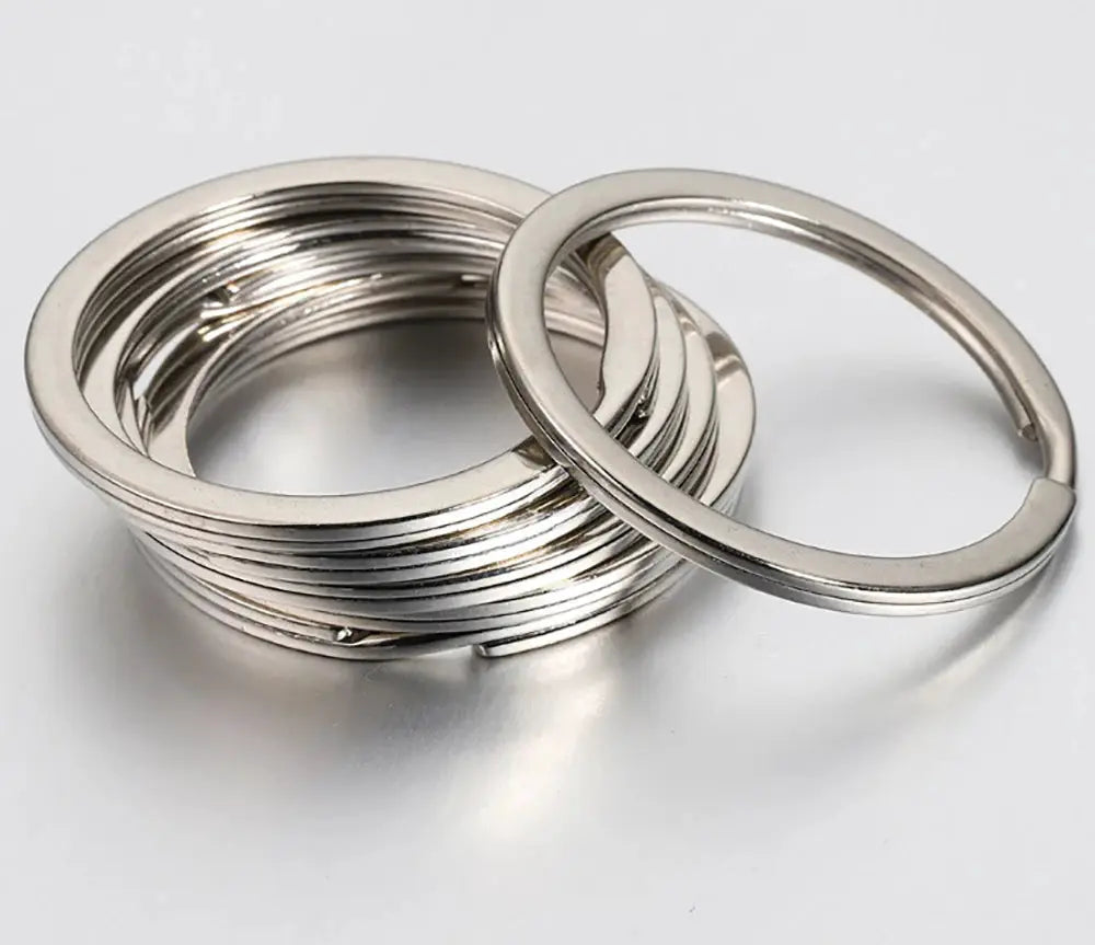 Round flat split rings, 20pcs 1.5x20mm stainless steel key rings for DIY jewelry by Simples Market