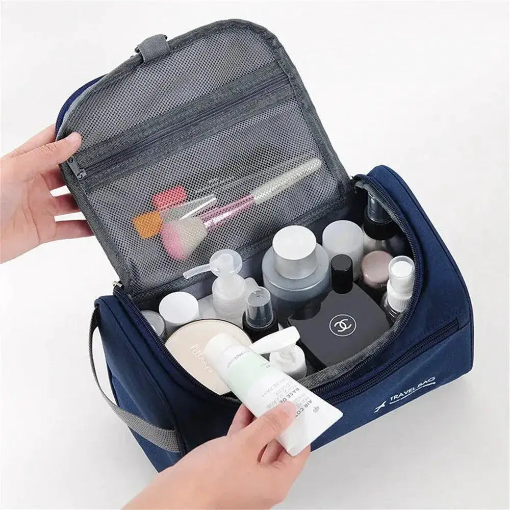 AquaGuard Travel Toiletry Organizer Waterproof Nylon Bag With Hanging Design And High Capacity