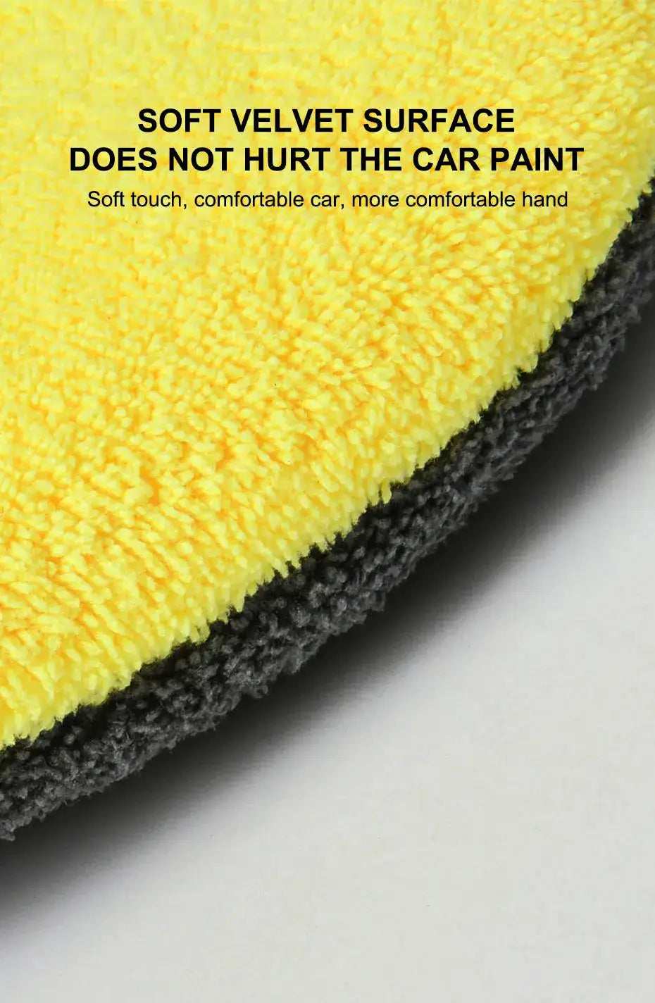 SEAMETAL microfiber car washing glove, double-faced yellow and gray coral fleece, soft velvet surface