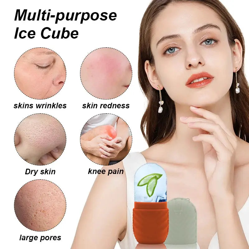 Facial Beauty Applicator Skin Care Tool Ice Shaving Massage Silicone Ice Mold For Cooling Facial Therapy And Rejuvenation