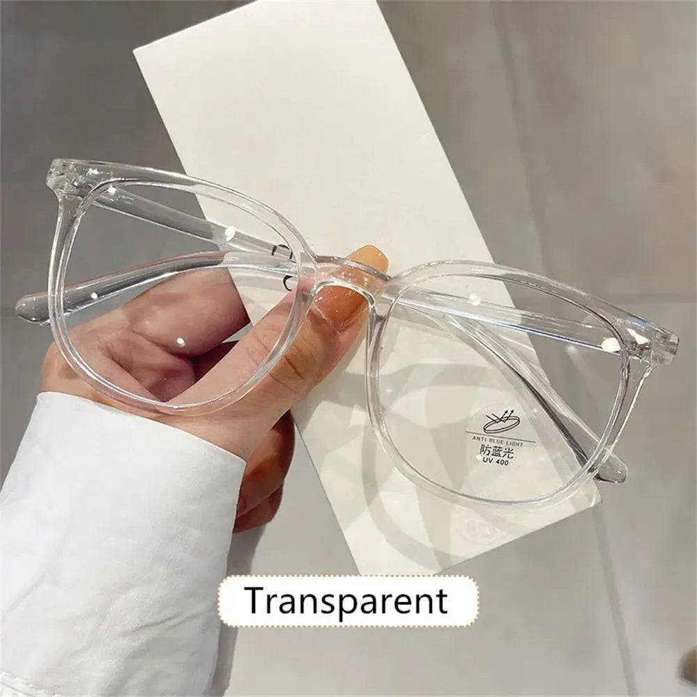 Korean Retro Square Glasses Ultra Light Transparent Frame Eyewear Anti Blue Light For Unisex