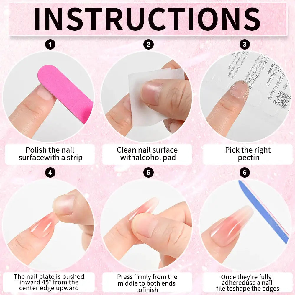 Nailuxe Light Pink Press On Nails Short To Medium Square Full Cover Tips 100 Piece Set For Hands And Feet